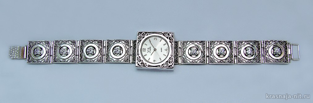Женские серебряные часы с браслетом Антика, Женские часы из серебра