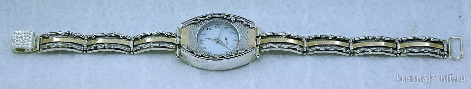 Женские наручные часы украшенные золотом, Женские часы из серебра