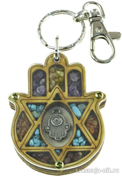 Брелок Хамса со Звездой Давида, Сувениры и подарки из Израиля
