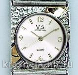 Женские серебряные часы с широким браслетом