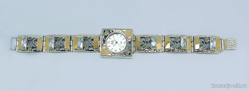 Женские серебряные часы с цветочным орнаментом, Женские часы из серебра