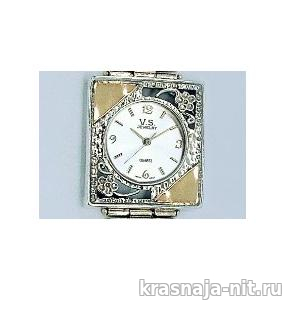 Женские серебряные часы с цветочным орнаментом