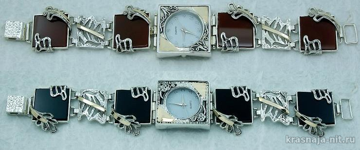 Женские часы из Израиля с Императорским камнем, Женские часы из серебра