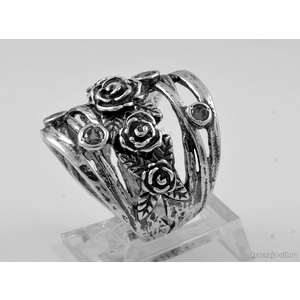 Кольцо - Розы с камнями, Дизайнерские кольца с сертификатом из Израиля