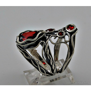 Женское кольцо плетение с камнями Дизайнерские кольца с сертификатом из Израиля