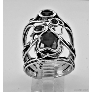 Женское кольцо плетение с камнями, Дизайнерские кольца с сертификатом из Израиля