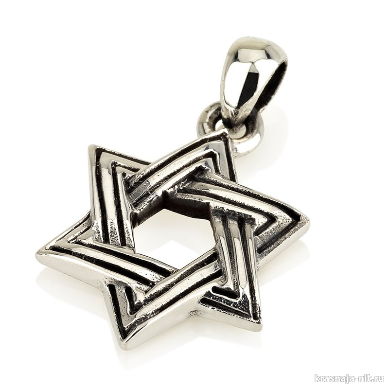 Подвеска Звезда Давида, плетение, серебро 925, Украшения Звезда Давида - в золоте и серебре