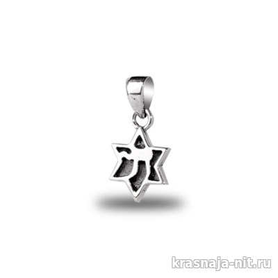 Подвеска Маген Давид с символом жизнь, Украшения Звезда Давида - в золоте и серебре