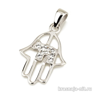Кулон Хамса с узорным символом Жизнь, Подвески и браслеты Хамса в золоте и серебре