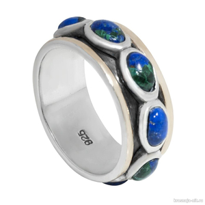 Кольцо из серебра с камнем опал, эйлатский камень, Дизайнерские кольца с сертификатом из Израиля