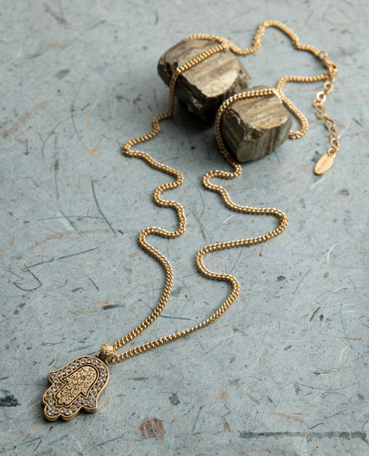 Ожерелье - Gold hamsa long, Ожерелья