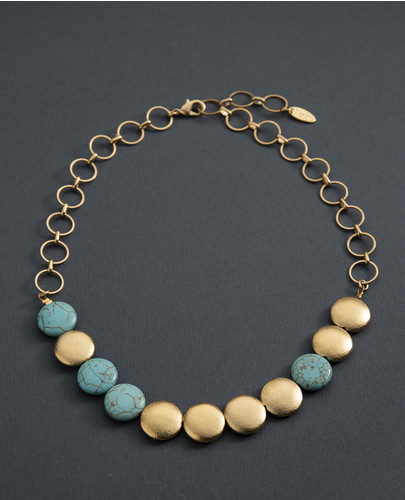 Ожерелье - Turquoise & gold bead, Ожерелья