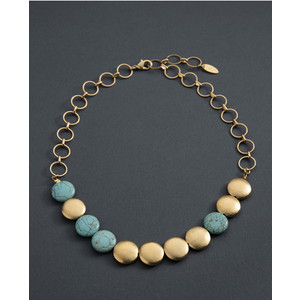 Ожерелье - Turquoise & gold bead Ожерелья