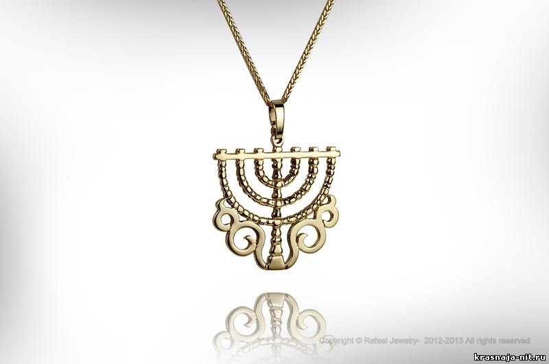 Подвеска-Менора, Ювелирные изделия из Израиля ( серебро, золото )