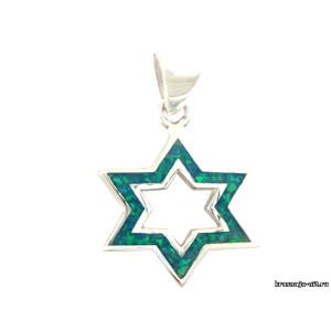 Звезда Давида с камнем опал Украшения Звезда Давида - в золоте и серебре