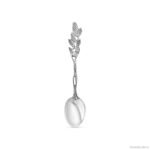 Серебреная чайная ложка - Листья Оливы, Ювелирные изделия из Израиля ( серебро, золото )