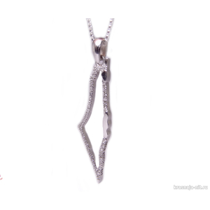 Кулон серебряный в виде контуров Израиля Ювелирные изделия из Израиля ( серебро, золото )