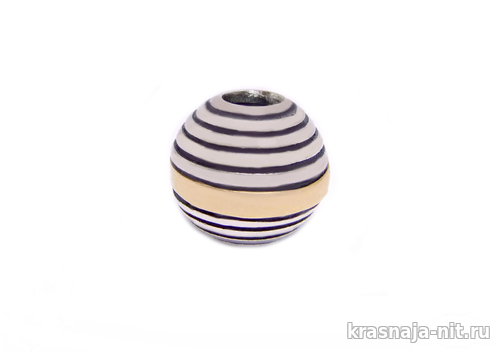Спиральный шарик-шарм с золотой полосой, Мужские, женские и детские браслеты (гравировка)