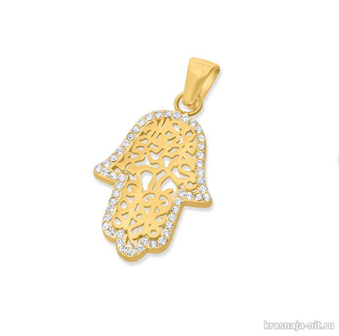 Золотая Хамса с кристаллами Сваровски, Подвески и браслеты Хамса в золоте и серебре