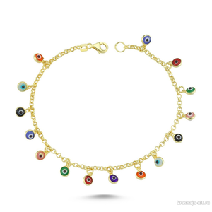 Разноцветный позолоченный браслет "Око" Мужские, женские и детские браслеты (гравировка)
