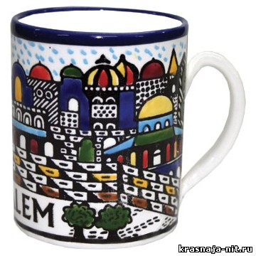 Чашка с орнаментом Иерусалим, Восточная медная посуда и тарелки из Израиля
