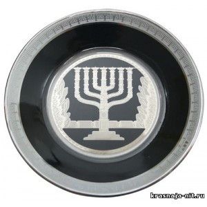 Декоративная тарелка - Менора Сувениры и подарки из Израиля
