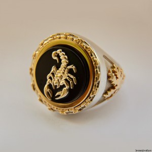 Кольцо - "Иерусалимский скорпион" Кольца с символами из серебра и золота
