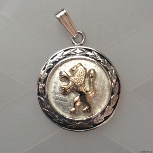 Подвеска золотой лев в серебре Ювелирные изделия из Израиля ( серебро, золото )