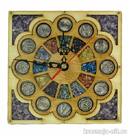 Настенные часы украшенные полудрагоценными камнями, Сувениры и подарки из Израиля